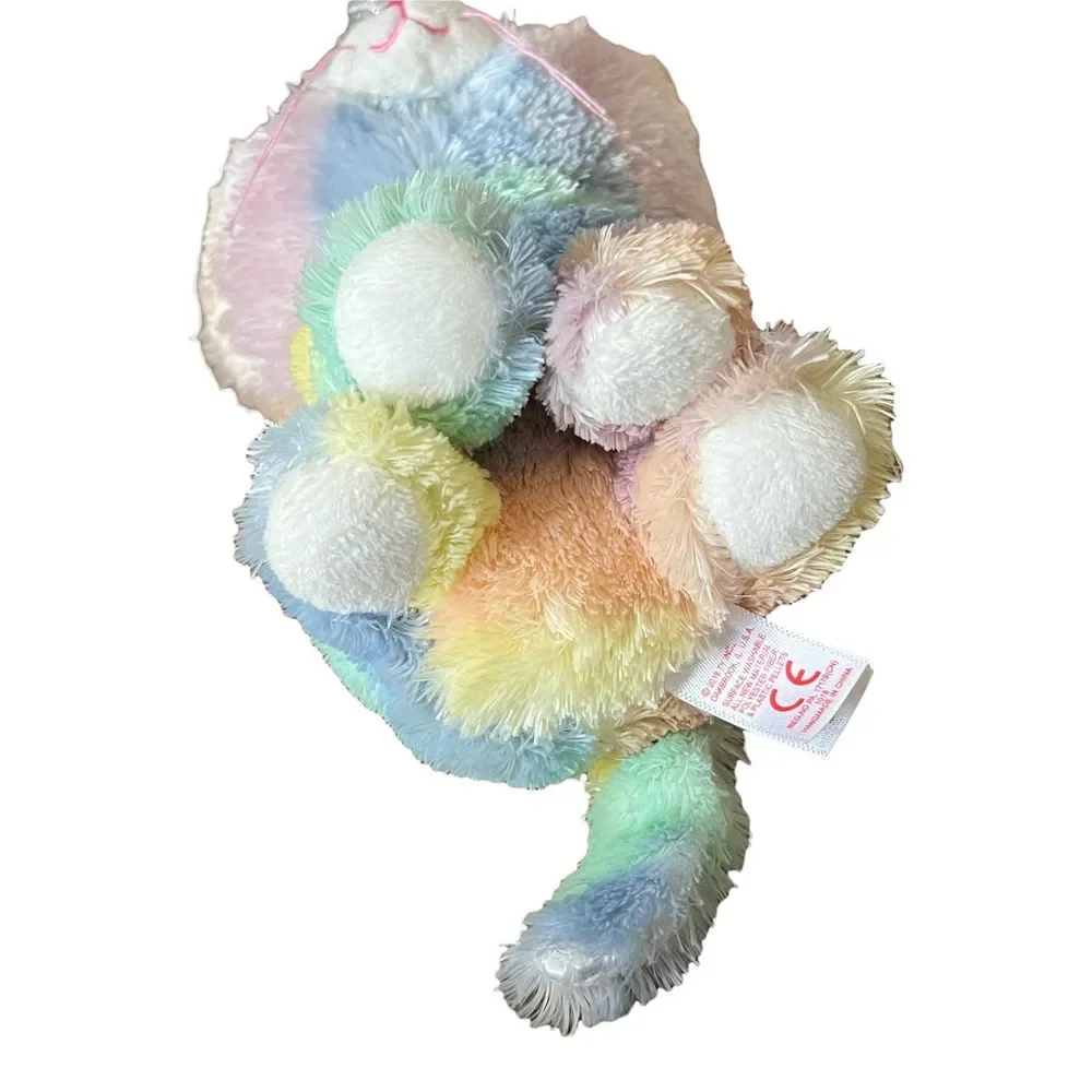 TY Beanie‎ Boo Cat Horn Heather Plush Round Eyes  Multicolor Stuffed Animal 6
